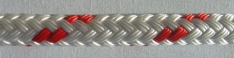 1/2" x 300' White with Red Tracer - Click Image to Close